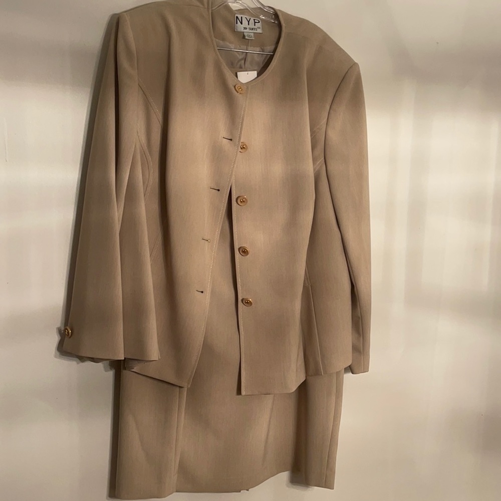Tan Dress w Jacket from NYP Suits. Size 24W